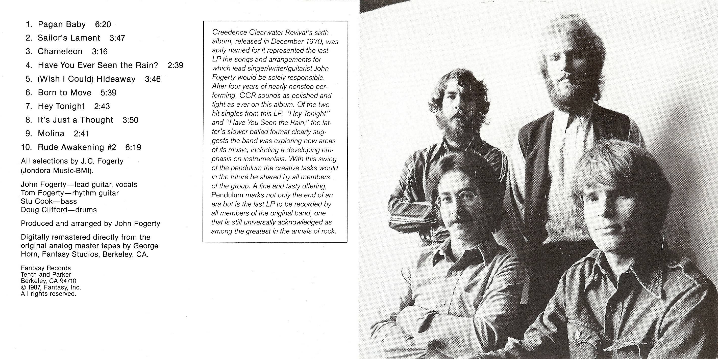 Creedence Clearwater Revival Pendulum [booklet fr]
